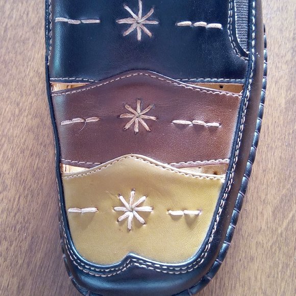 ANIMA Brown Leather Shoes With Stitched Design Size 8.5 - Picture 2 of 6